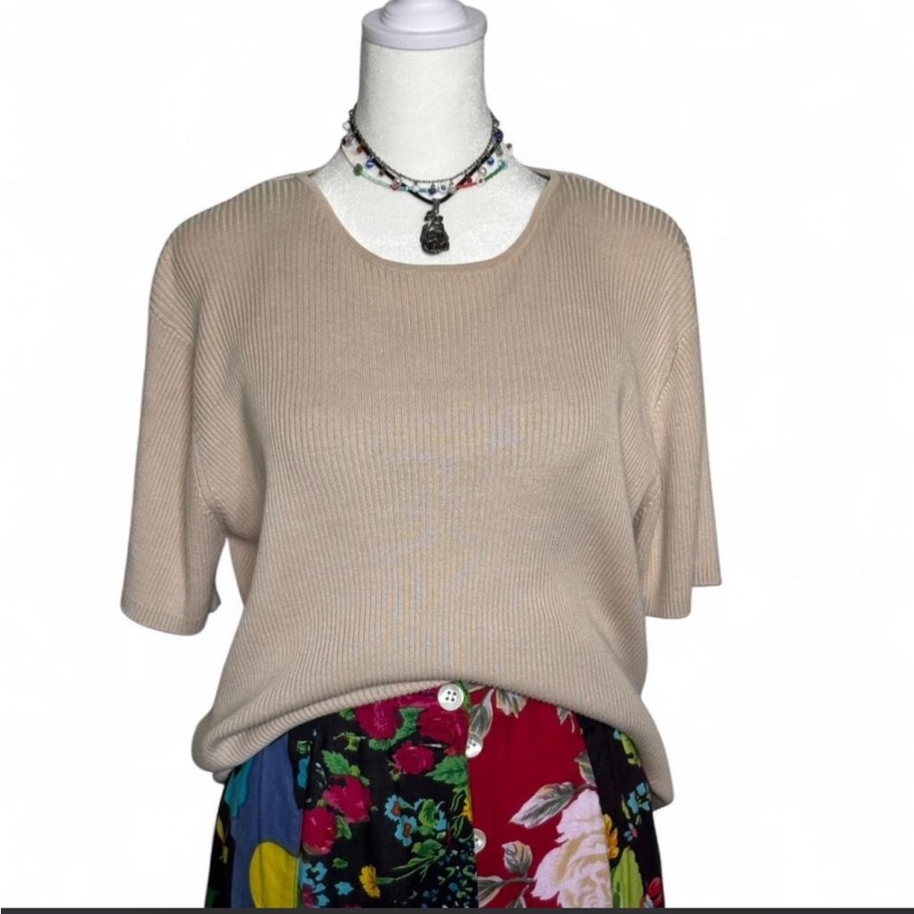 Vintage Beige Silky Soft Sweater T-Shirt